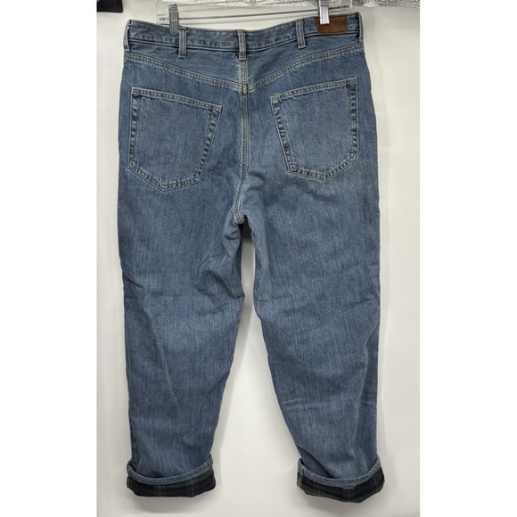 Lands End Jeans Flannel Lined Size 35 Traditional Fit Tapered Leg - Picture 2 of 9